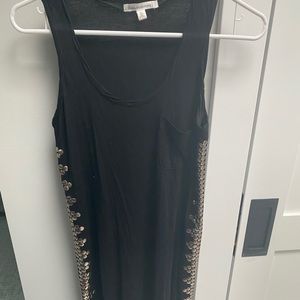 Black knit dress with metallic details